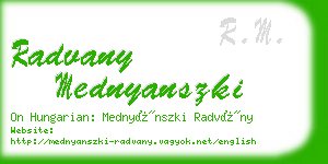 radvany mednyanszki business card